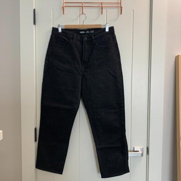 OLD NAVY BLACK SKY-HI STRAIGHT JEANS - Picture 1 of 4